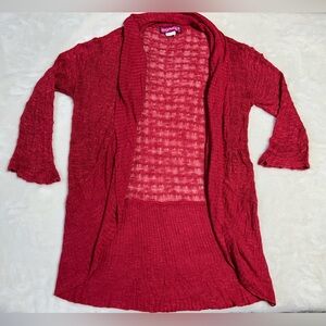 Cozy Red Women's Knit Sweater Cardigan